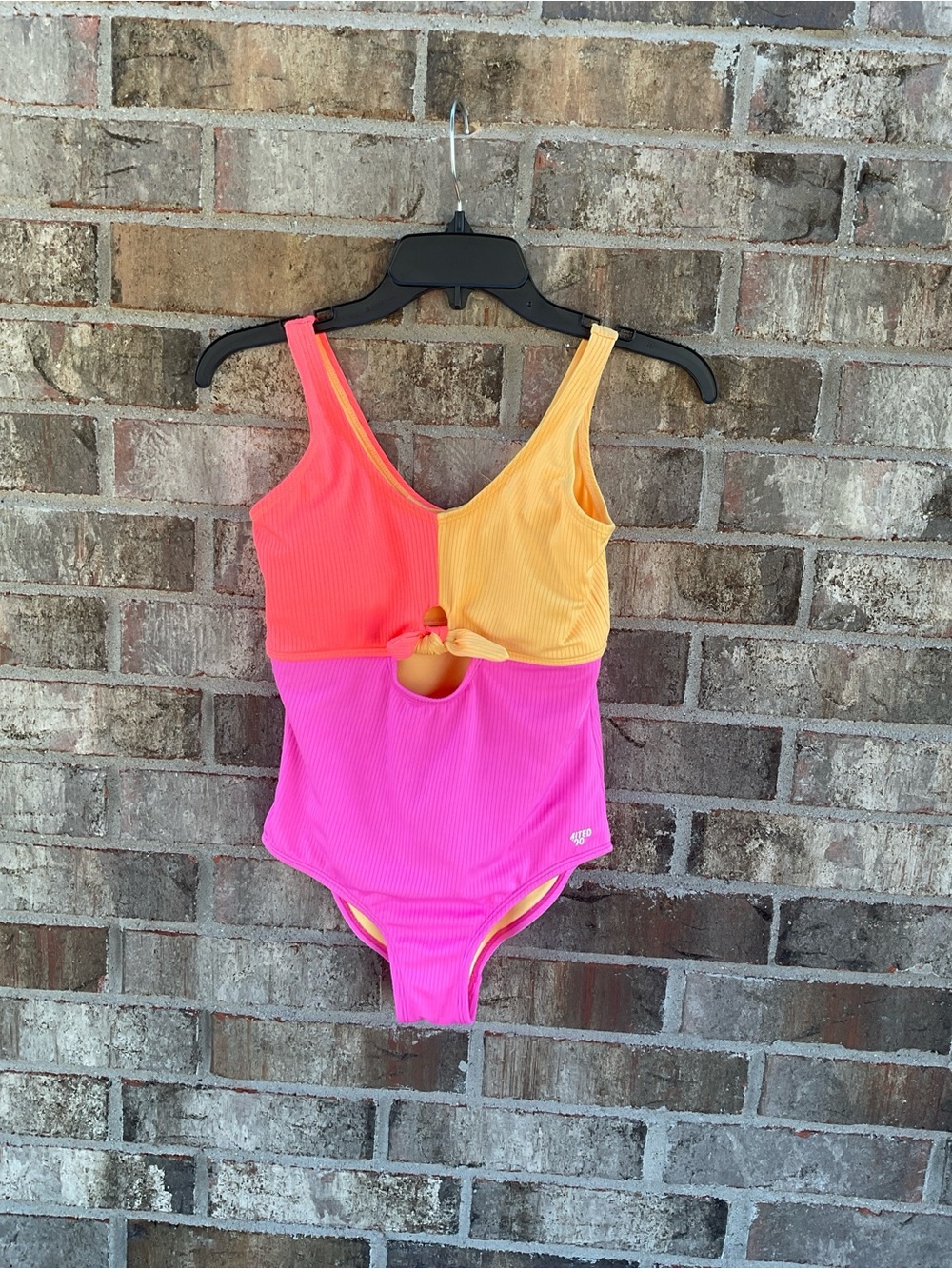 Take 50% OFF- Limited Too Colorblock Tie-Front One-Piece Swimsuit - Size-L